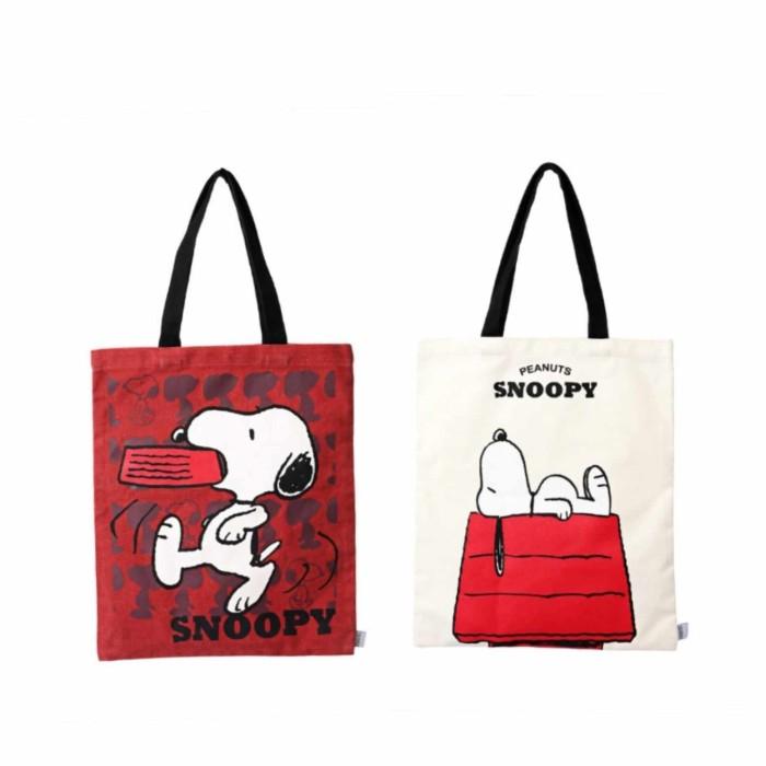 MINISO TAS TOTE BAG - SNOOPY SUMMER TRAVEL COLLECTION SHOPPING BAG