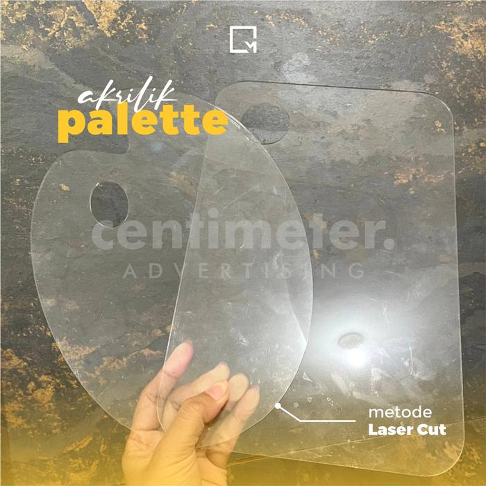 Palet Lukis Akrilik Bening / Acrylic Palette Transparan / Palet Lukis Custom - Centimeter Adv