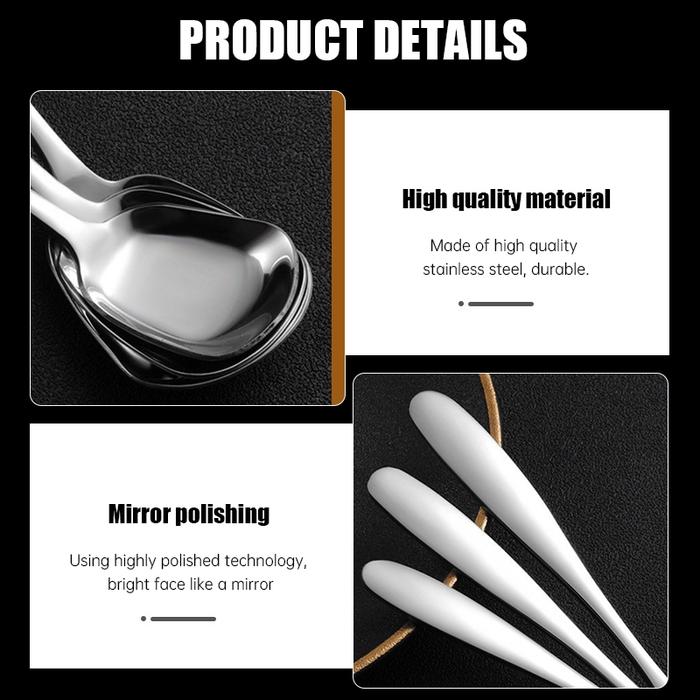 Sendok Kotak Stainless Steel / Sendok Segi Stainless Tahan Karat / Sendok Korea Teh Cake Serbaguna