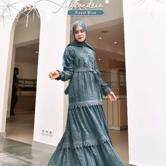 Alexandria dress mom only warna royal blue size XL by Cover Me Muslim Gamis