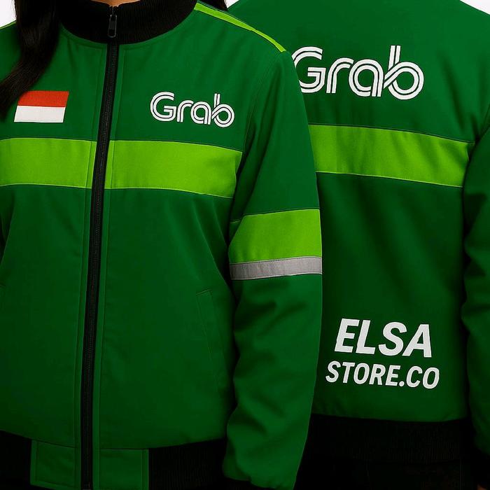 Jaket Grab Ojol Model BOMBER Best Seller premium High kuality ( HARGA MURAH ) Jaket Grab- jaket Ojol