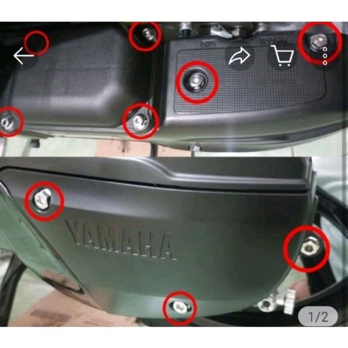 Baut L cvt cover atas Mio sporty smile + bak cvt stainless ss304 A2-70 kunci (L)