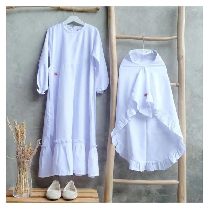 GAMIS PUTIH PANJANG NAURA / GAMIS PUTIH / GAMIS Panjang Katun / GAMIS PREMIUM DEWASA JUMBO