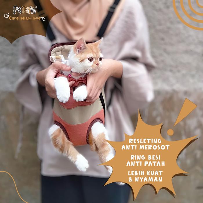 Gendongan Kucing Depan Belakang Tas Gendong Anjing Kitten Lucu