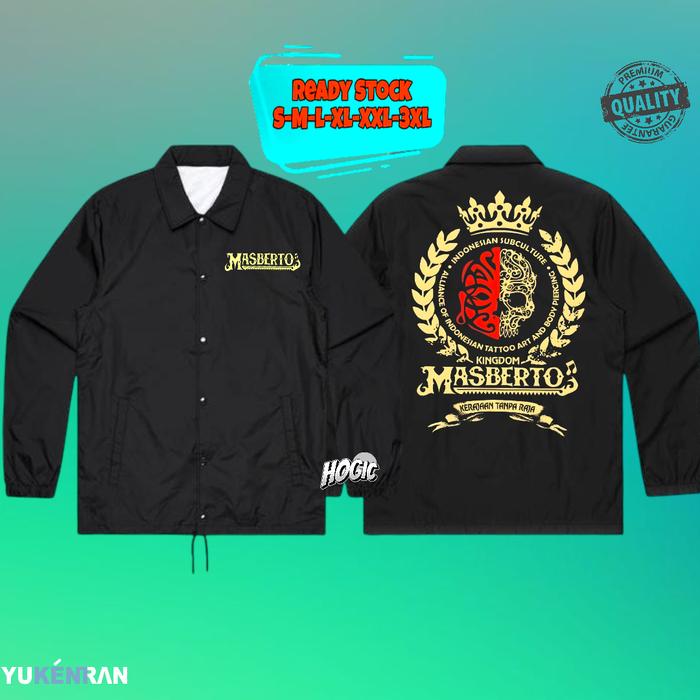 JAKET COACH UNISEX MASBERTO KERAJAAN TANPA RAJA KINGDOM DESIGN SIMPLE KEREN CASUAL BAHAN ANTI AIR CO