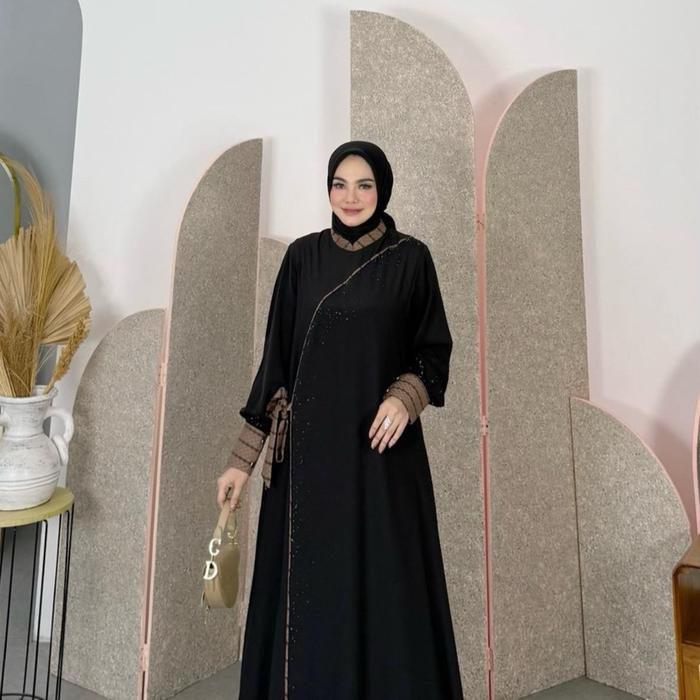 Javina Abaya / Gamis Muslim Wanita Dewasa Dress Hitam Panjang /  Maxi Marbella Anti UV Syari