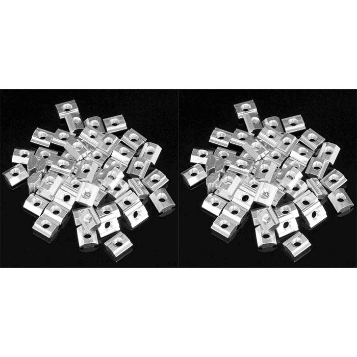 100Pcs M5 T Sliding Nut Zin-Plated Carbon Steel T Sliding Nut For