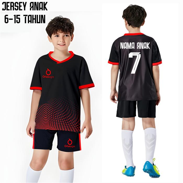 PASANG NAMA DAN NOMOR PUNGGGUNG Baju Bola 5-15 Tahun Jersey Futsal Custom Jersey Bola jersey volly B