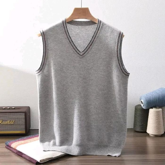 Ribbed knit vest Spring blouse korean style Rompi switer pria dan wanita Baju tanpa lengan unisex to