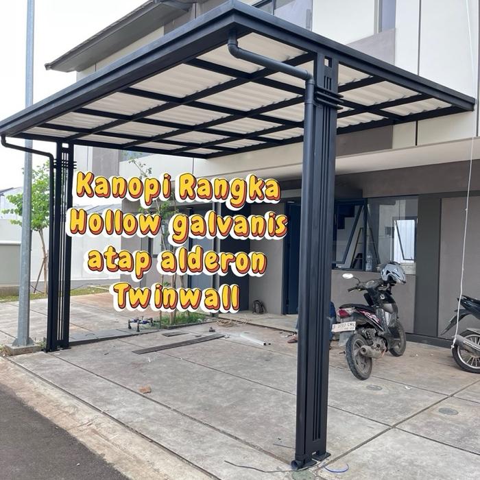 Kanopi rangka cordoba atap alderon twinwall