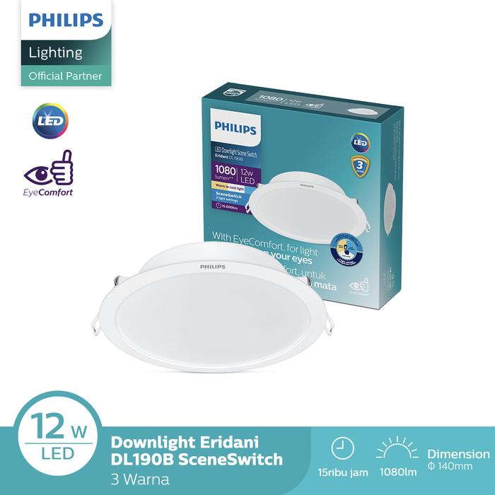 Philips Lampu Downlight Eridani SceneSwitch 13W D125 3 Warna