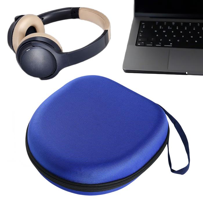 Headset Travel Bag Earphone Storage Bag Shockproof Earphone Boxs with Mesh Pocket Portable for Sony/