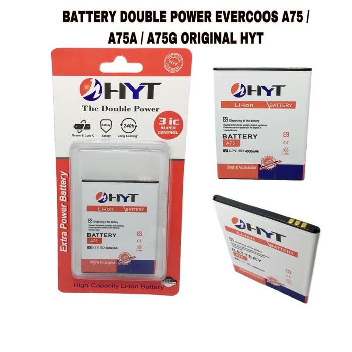Battery Batre Baterai Double Power Evercoss A75 Original Hyt