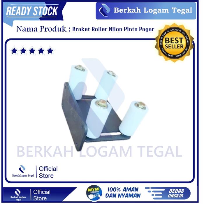 Bracket Pagar Roller Nilon | Breket Pintu Pagar Fullset Roller roda Nilon 4 biji