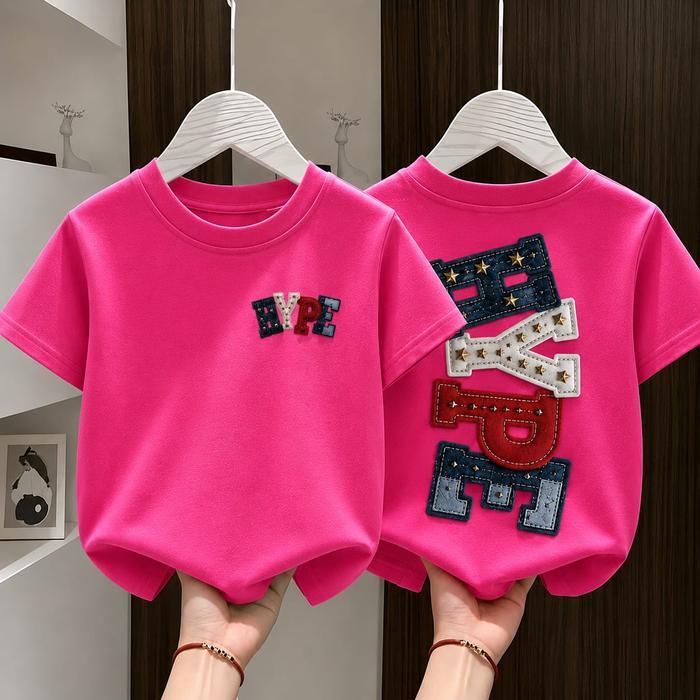 KAOS ANAK KEKINIAN MOTIF HYPE DB KOREA STYLES Unisex Baju Anak perempuan/laki-laki kaos pendek fashi