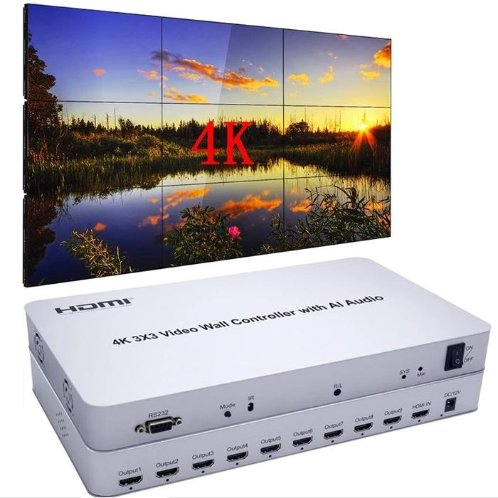 4K 3x3 intelligent voice Video Wall Controller| 9 Channels | 1 HDMI