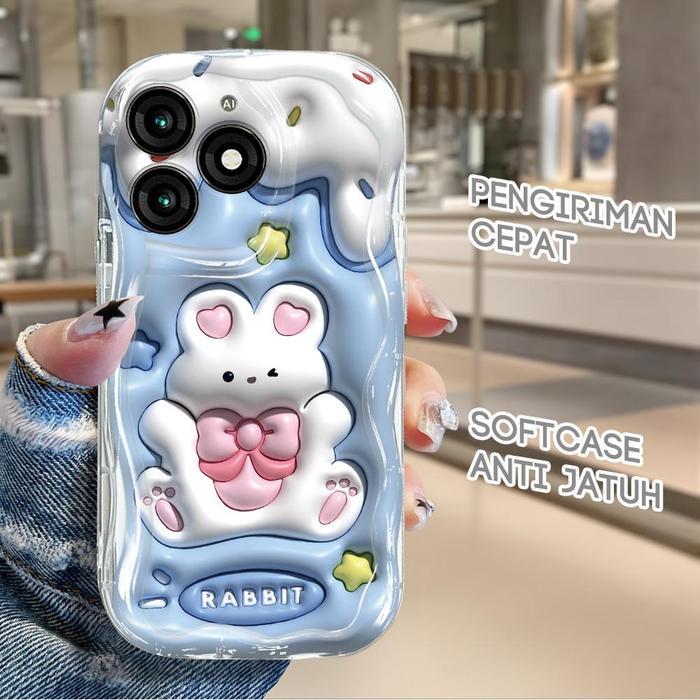 Itel A70 Untuk Hp Casing Cassing Softcase Phone Case Beruang Kelinci Kesing 2D 6130