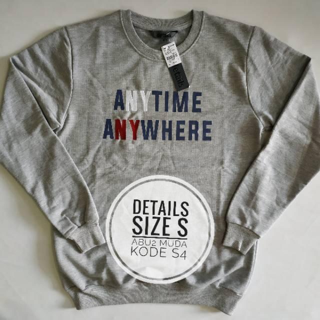 Kaos Sweater pria details dll geser size S Original