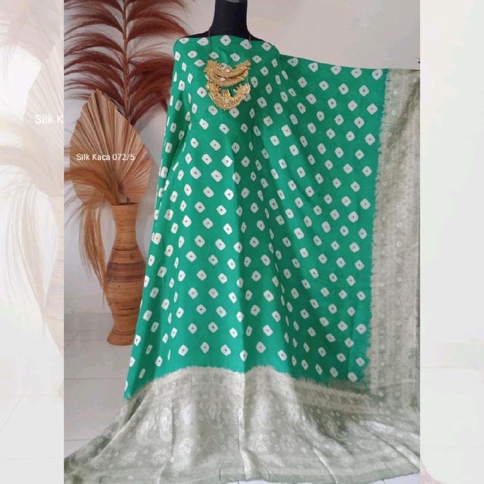 Kain Jumputan Palembang Silk Premium Semi Alam 3 Meteran Bahan Dasar Batik Jemputan Couple Merah Cok