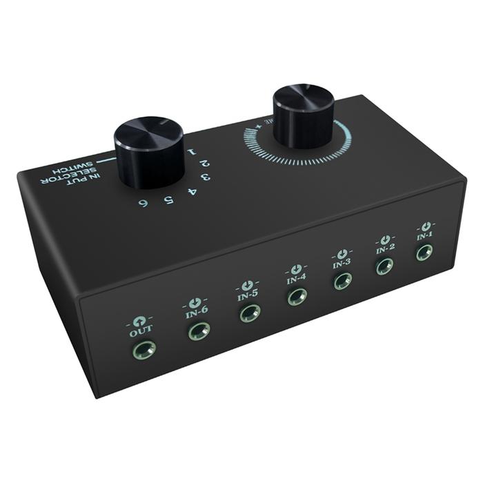 3.5Mm Stereo Audio Switcher Splitter 6 Way Audio Splitter Switch