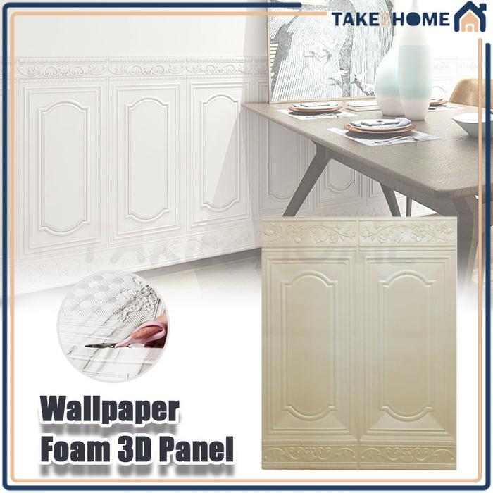 Wallpaper Walfoam 3D Wallstikers/Wallfoam Dinding 3D Motif Pintu Jati/Foam Pintu Emboss Wallpaper 3D