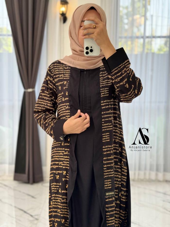 ANJANI STORE DRESS MUSLIMAH MODERN ABAYA HITAM