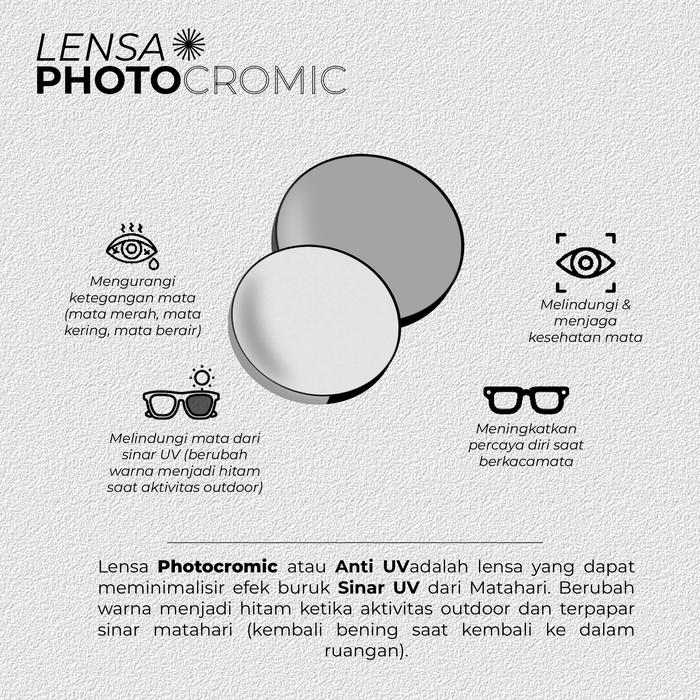 Motomoe - Lensa Photocromic Anti Sinar UV Berubah Warna Hitam Outdoor