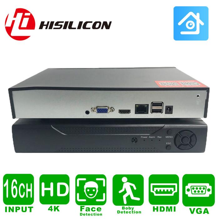 Hisilicon 16Ch 4K Nvr Network Cctv Video Recorder Smart Playback Hdmi