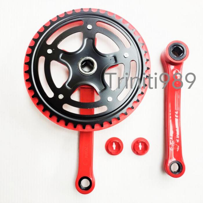 Ready Stok Gear Gir Crank Set Piringan 44T Sepeda Fixie Lipat Minion Atlantis Store.Id