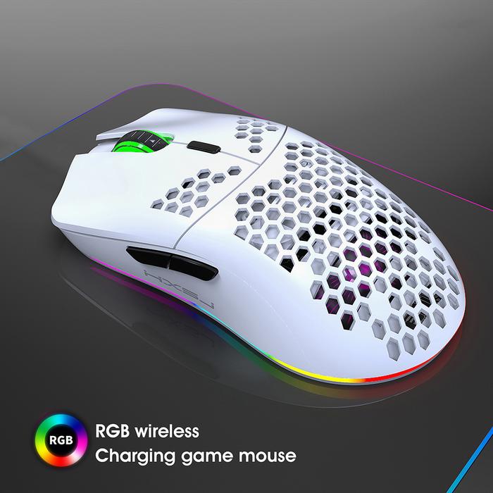 T66 Wireless Gaming Mouse Honeycomb Shell Rechargeable Optical Mice