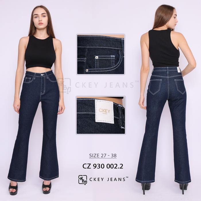 CCJEANS - Cutbray Garment CKY Jeans Highwaist Celana Bootcut Basic Panjang Wanita - Celana Jeans Pre