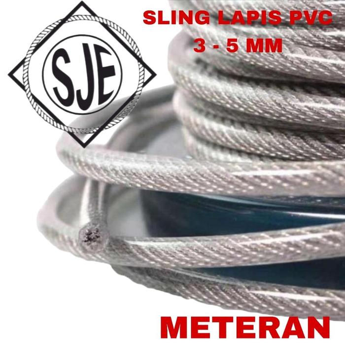 Kawat seling galvanis 5mm lapis pvc / kawat sling galvanis 5mm lapis pvc