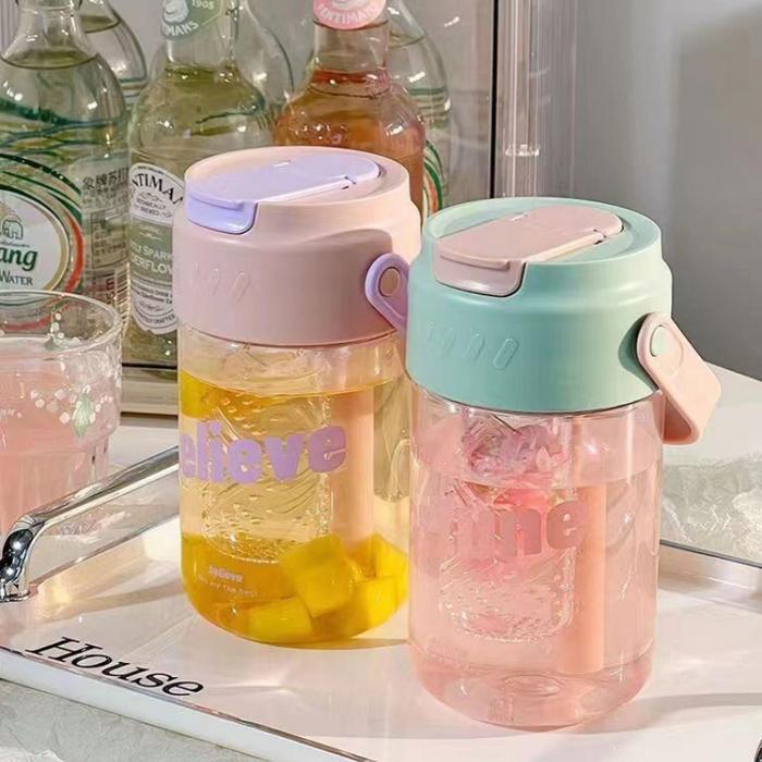 Voova Dengan Botol Air Sedotan/Botol Air Pemisahan Teh/Botol Air Kapasitas Besarsiswa 600Ml 800Ml
