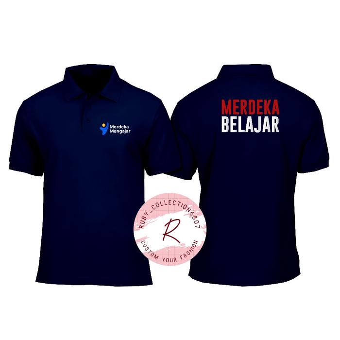 KAOS MODEL POLO KERAH MERDEKA BELAJAR - KAOS POLO MERDEA BELAJAR - KAOS POLO SHIRT MERDEKA BELAJAR -