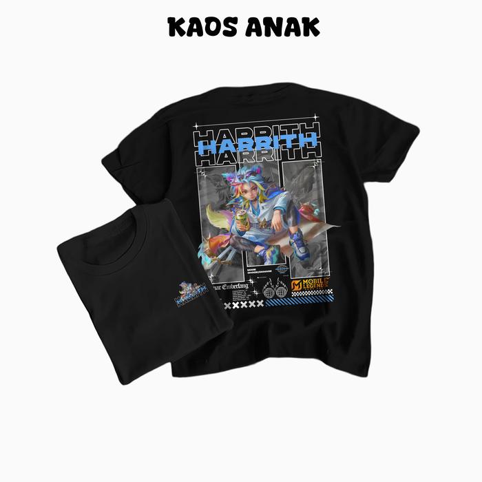 KAOS ANAK STREETWEAR MLBB SKIN HARRITH LUNAR EMBERFANG BAHAN LEMBUT UNISEX