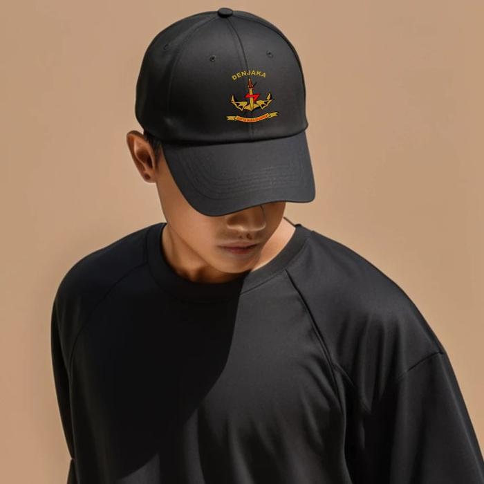 Topi Baseball Sablon Tni Al Denjaka Hitam