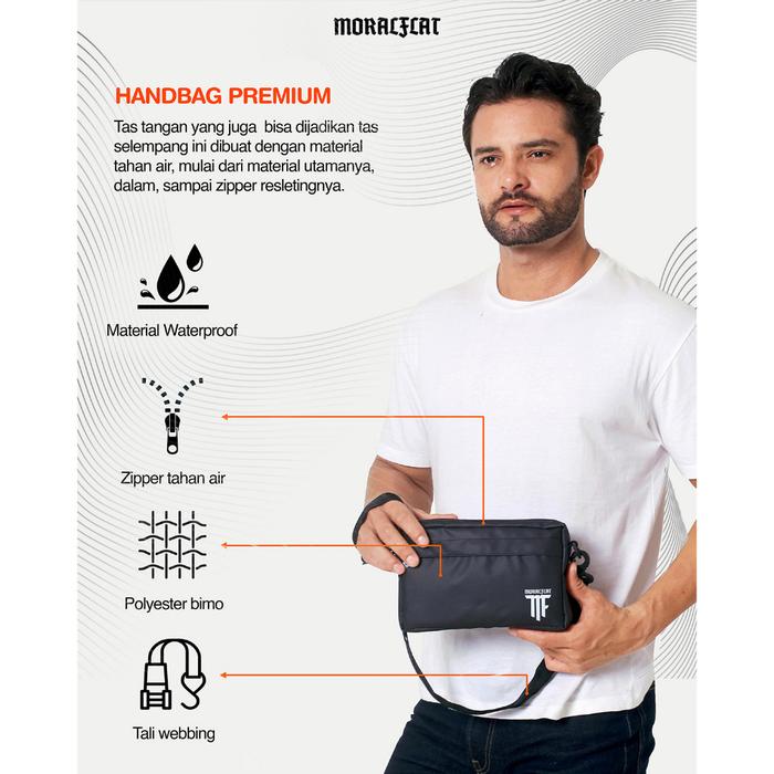 Moral Flat Official-Tas Tangan - Clutch Moral Flat - Handbag - Tas Pria-Tas Wanita -Waterproof-Anti 