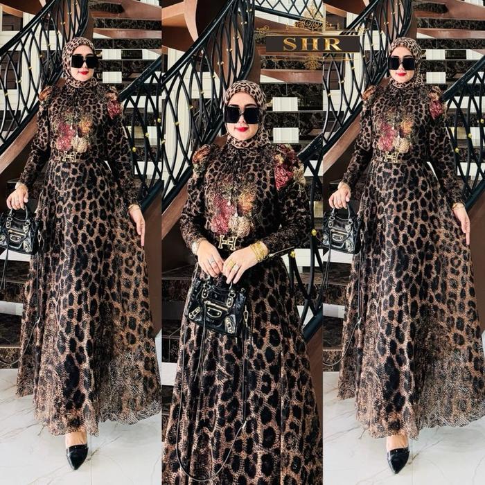 SHR ORI TERBARU READY MAXI DRESS RATUU MACAN BRUKAT FLOWERS BY SHR ORI