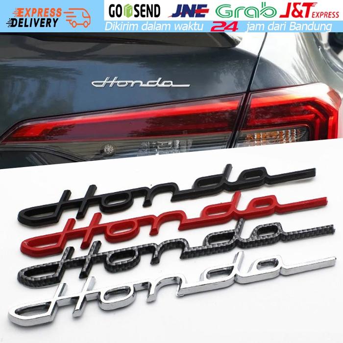 1PCS Stiker Huruf Kursif Honda 3D / Stiker Emblem / Badge Motif Logo Honda Untuk Bagasi Belakang Mob