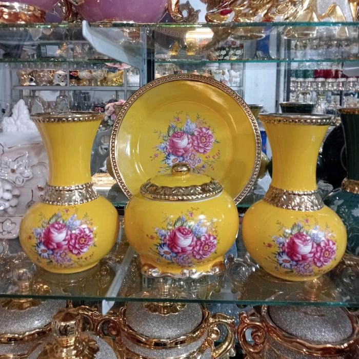 pajangan piring set 4 bahan keramik
