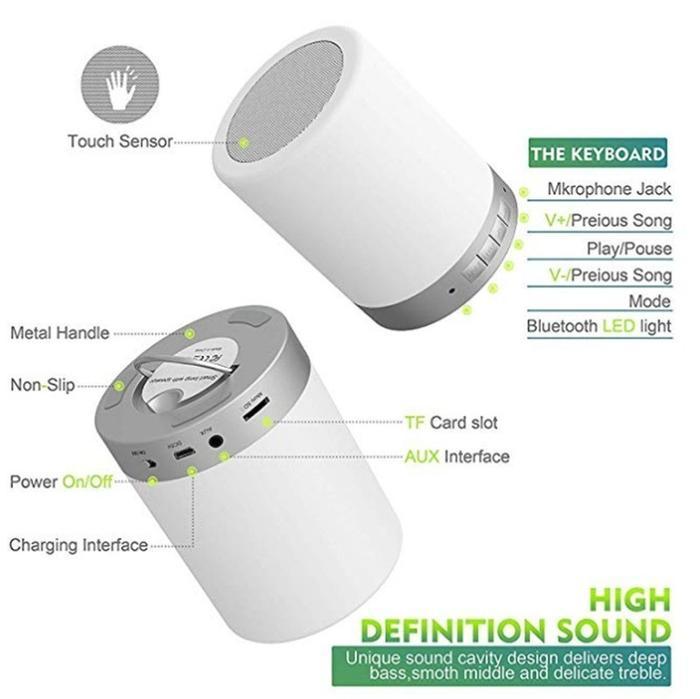 Speaker Bluetooth LED CL-671 Smart Touch Lamp RGB /Speaker Lampu Tidur