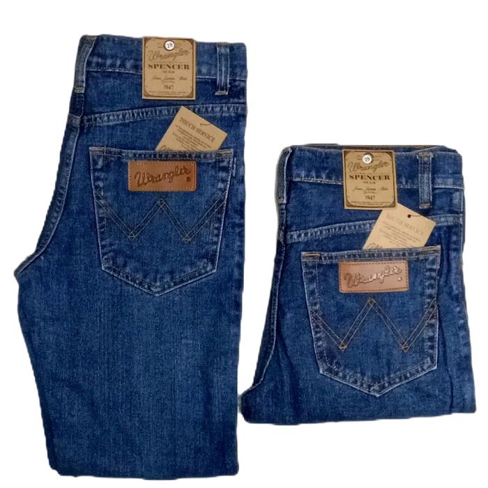Celana jeans cowok dewasa standar panjang wrangler kekinian modern bahan denim bagus tebal lembut 10