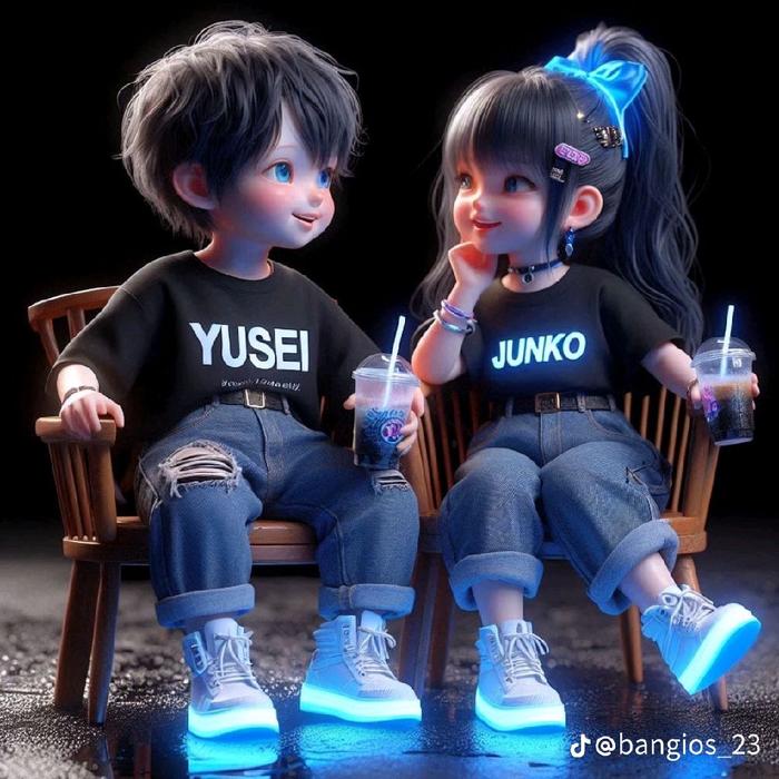 stiker couple kartun lucu cocok untuk pasangan