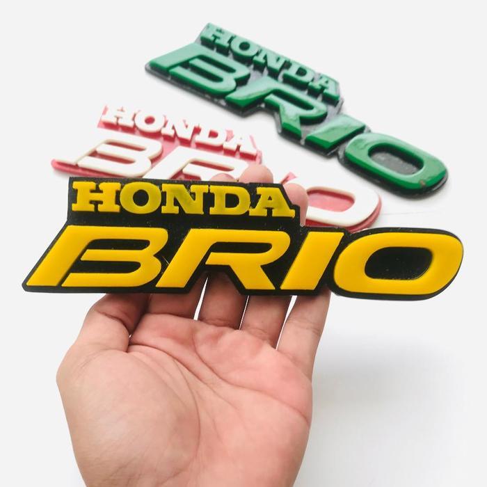 EMBLEM MOBIL HONDA BRIO TULISAN TIMBUL VARIASI AKSESORIS EKSTERIOR MOBIL BUKAN STIKER