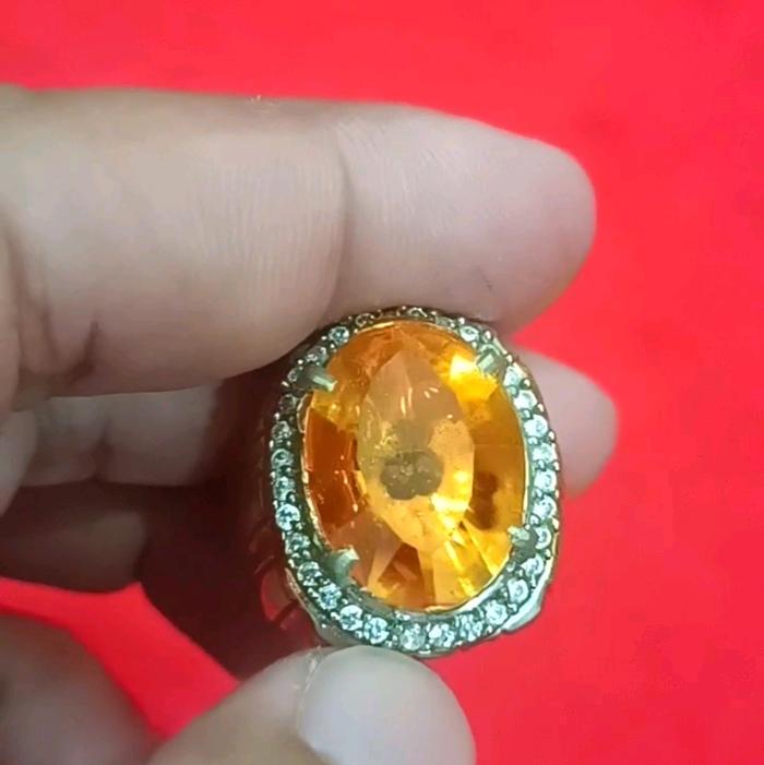 cincin permata yellow sapphire Catam. ring alpaka super