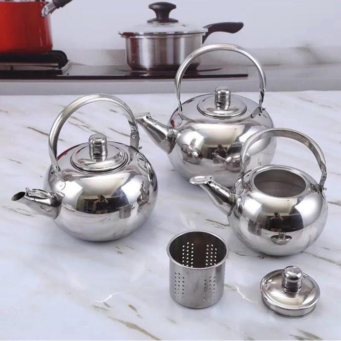 Teko Stainless 1 / 3 / 4 / 5 Liter Ceret Bunyi Siul Anti Karat Ceret Bunyi Untuk Masak Air Whistling