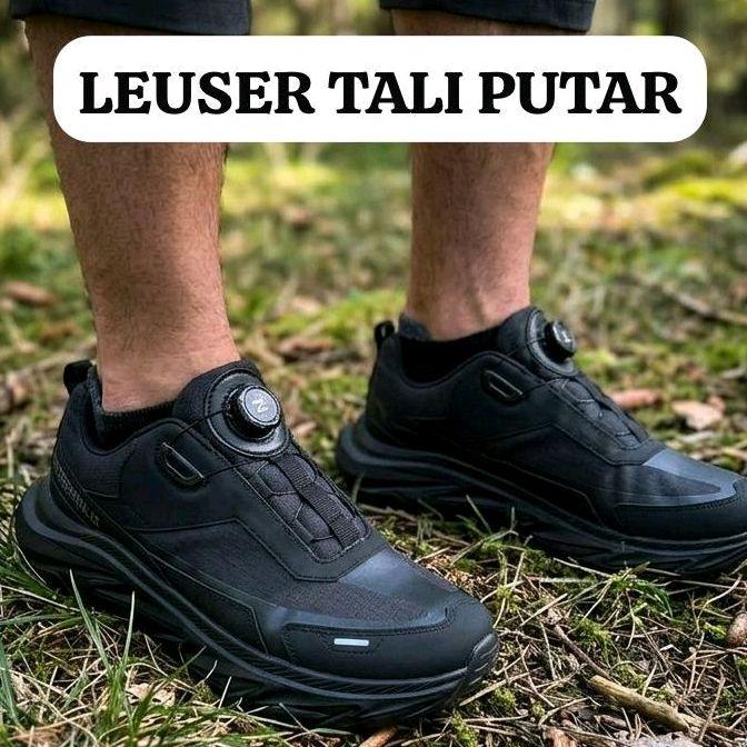 SEPATU ZIOKA LEUSER BLACK ONE TALI PUTAR SEPATU RUNNING COD