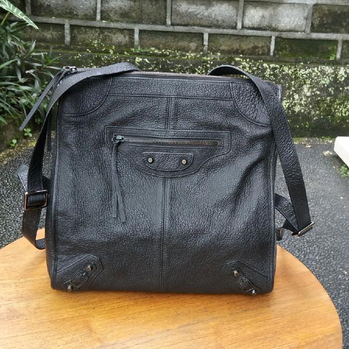 Ransel preloved mulus Balenciaga*, Vintage kulit asli mulus Balik zip lempo