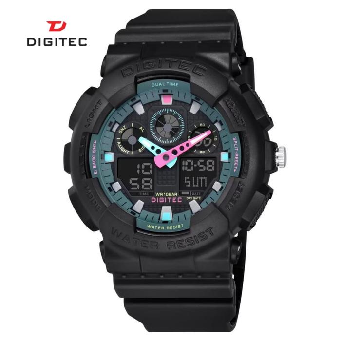 DIGITEC DA-2011T Jam Tangan Tahan Air Pria Watches Rubber Jarum Stopwatch