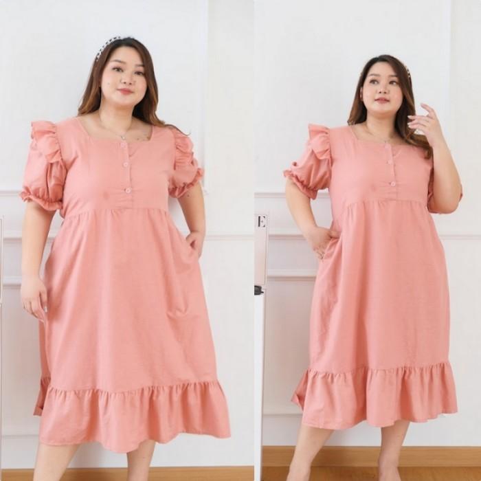 K✓I1 DRESS JUMBO 1012 CILLA BIG SIZE MIDI BIGSIZE LD 130 XXXL N♥A7